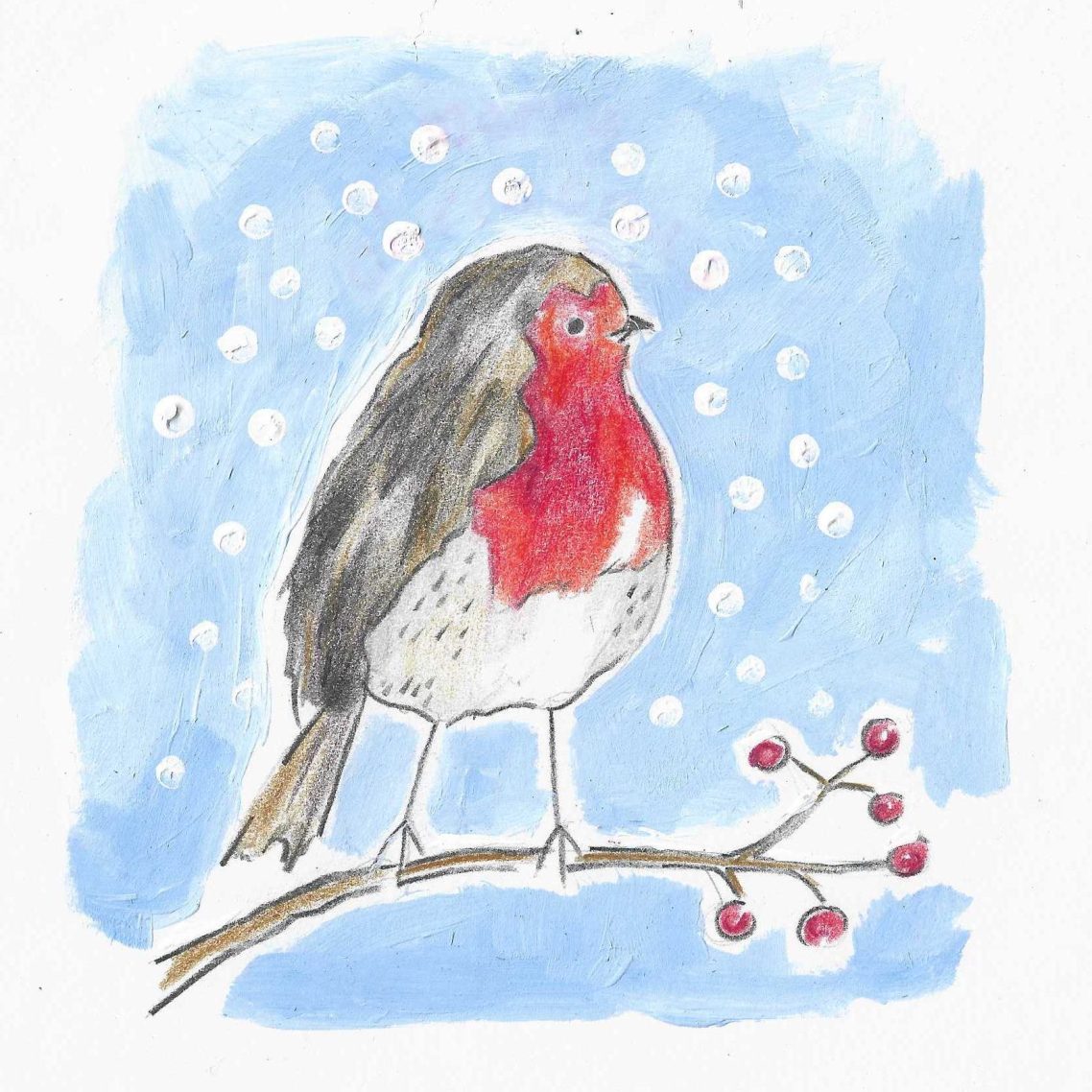 Robin Christmas card design